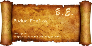 Budur Etelka névjegykártya
